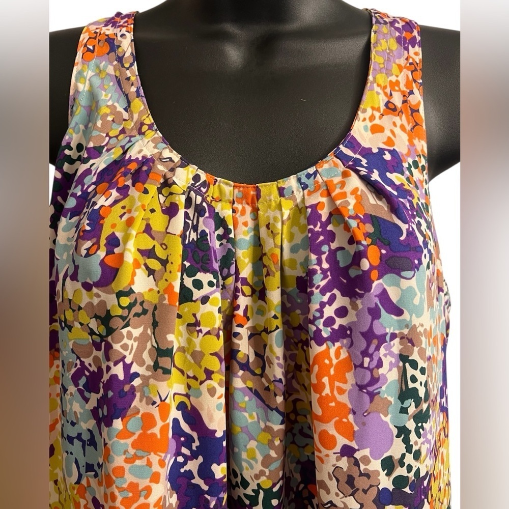 New Directions Colorful Abstract Print Sleeveless Dress Sz 6
